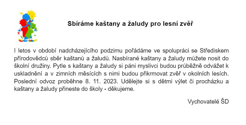 Text - družin, sběr kaštanů