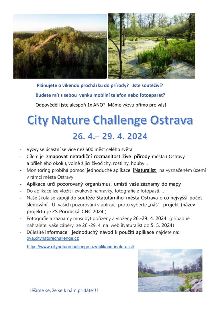 Leták k akci city nature challenge
