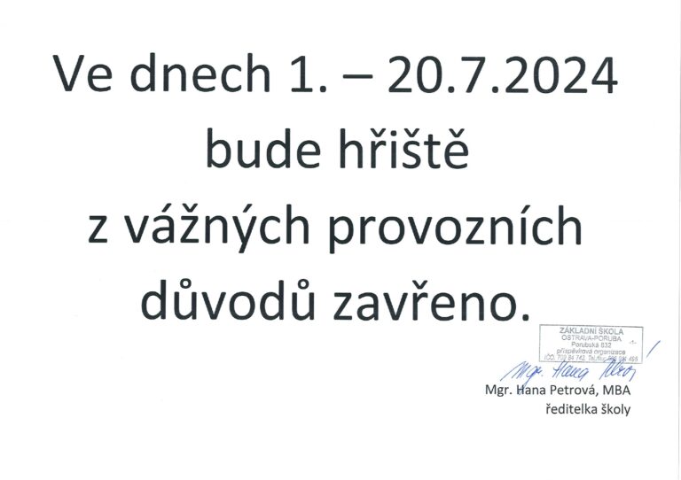 uzavření školního hřiště