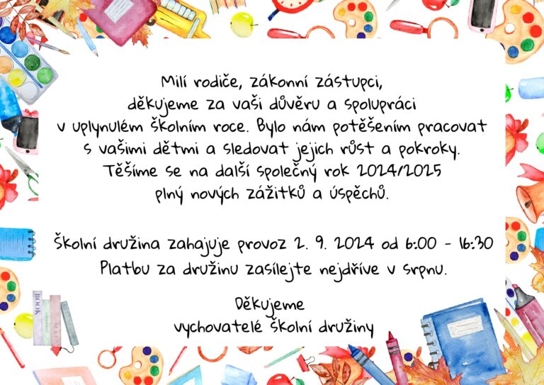 informace pro rodiče ohledně šd