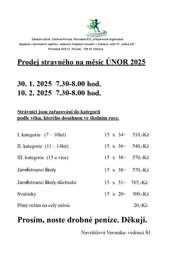 vyber stravneho unor