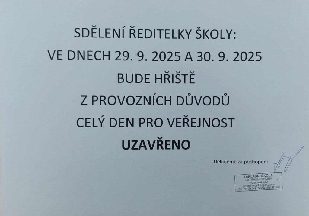 uzavření hřiště
