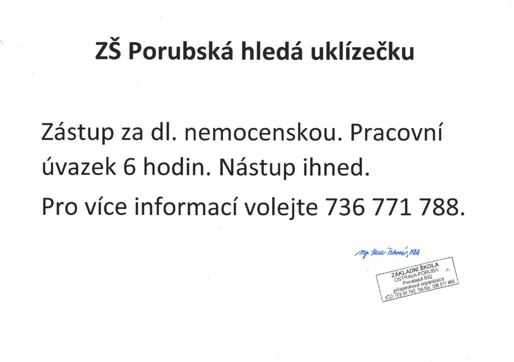 uklizečka hleda se