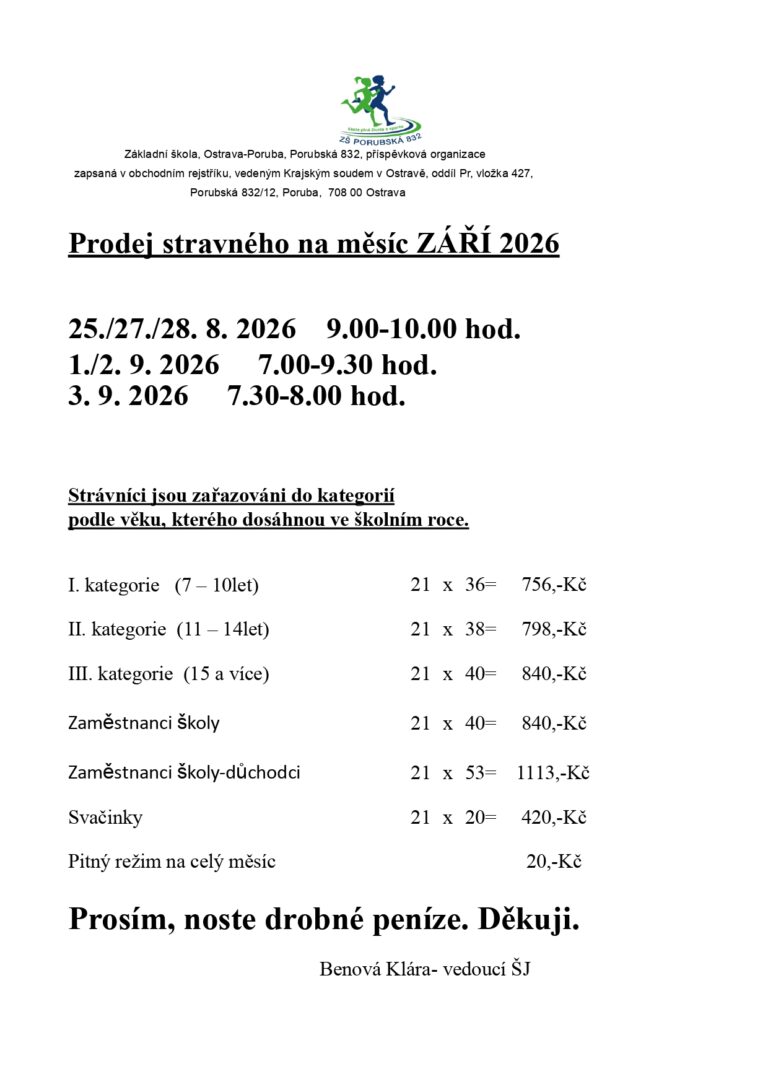 obědy září